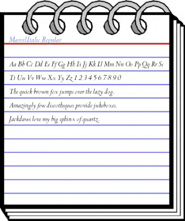 MarcelItalic Regular Font