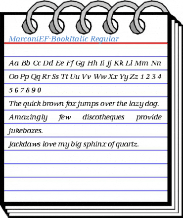 MarconiEF-BookItalic Regular Font