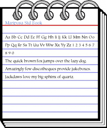 Mariposa Std Book Font