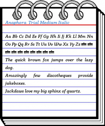 Anaphora Trial Medium Italic Font