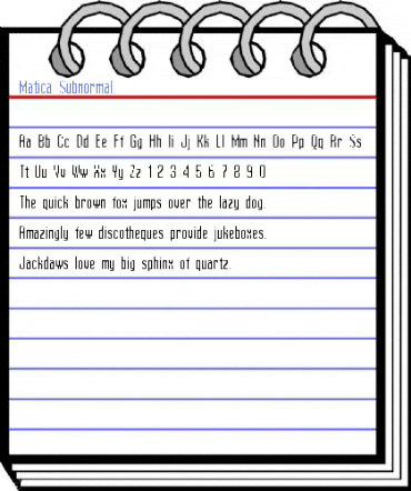 Matica Subnormal Font