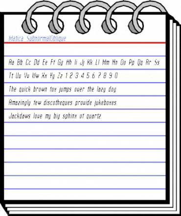 Matica SubnormalOblique Font