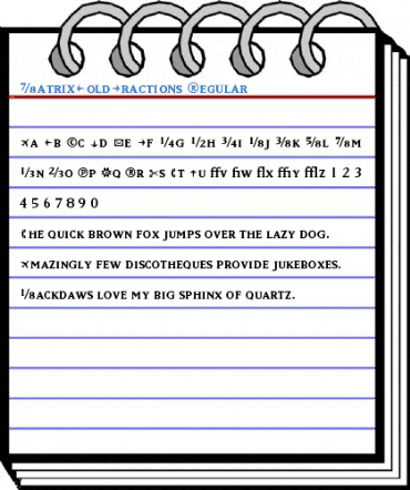 MatrixBoldFractions Regular Font