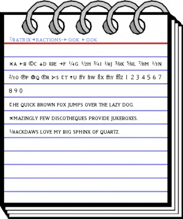 MatrixFractions-Book Book Font