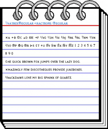 MatrixRegularFractions Regular Font