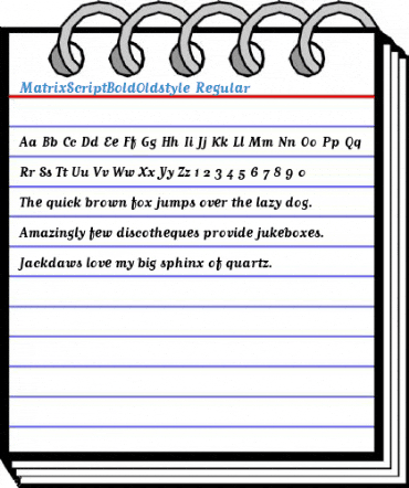 MatrixScriptBoldOldstyle Regular Font