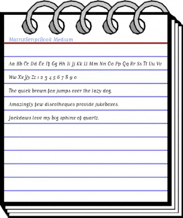 MatrixScriptBook Medium Font
