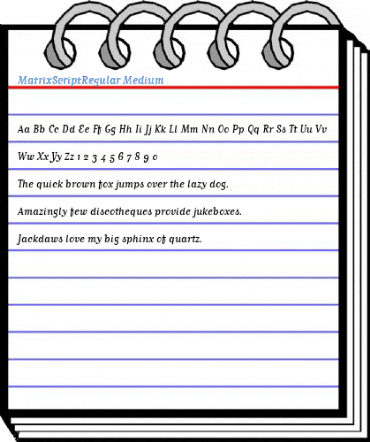 MatrixScriptRegular Medium Font