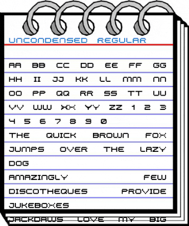 Uncondensed Regular Font