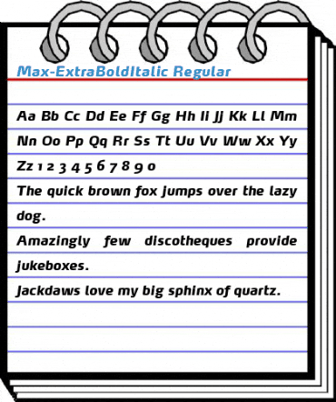 Max-ExtraBoldItalic Regular Font