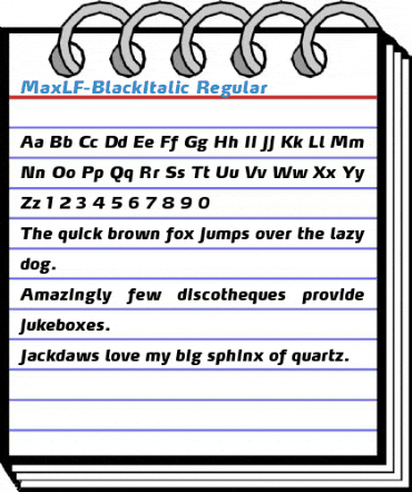 MaxLF-BlackItalic Regular Font