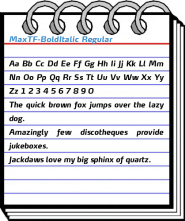 MaxTF-BoldItalic Regular Font