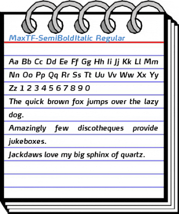 MaxTF-SemiBoldItalic Regular Font
