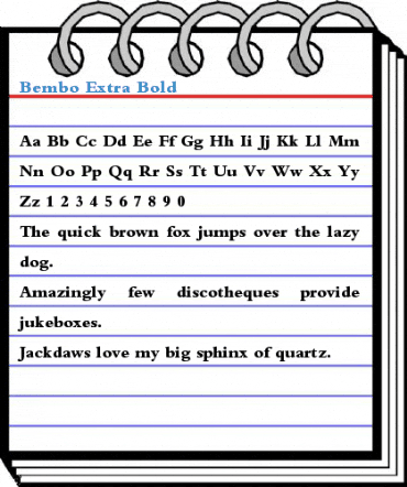 Bembo Extra Bold Font