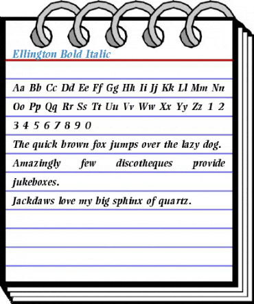 Ellington Bold Italic Font