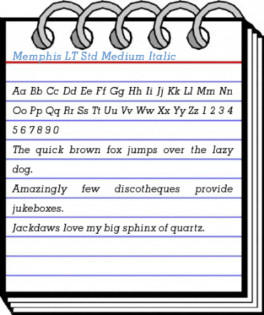 Memphis LT Std Medium Italic Font