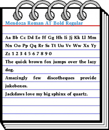 Mendoza Roman AT Bold Regular Font