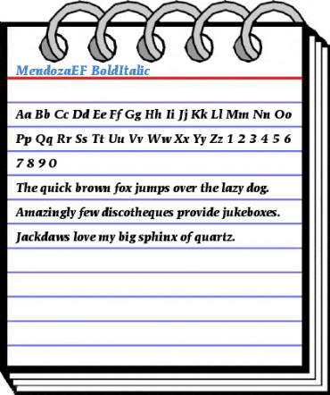 MendozaEF BoldItalic Font
