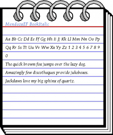 MendozaEF BookItalic Font
