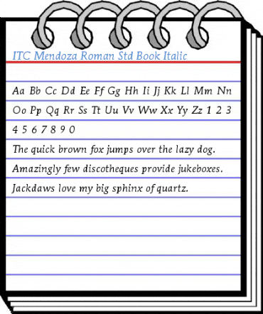 ITC Mendoza Roman Std Book Italic Font