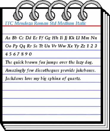 ITC Mendoza Roman Std Medium Italic Font