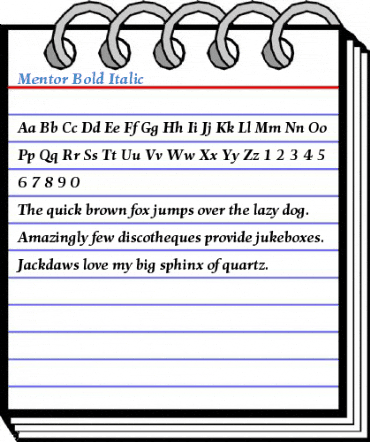 Mentor Bold Italic Font