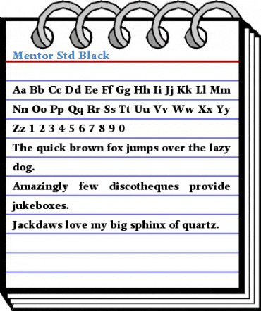 Mentor Std Black Font