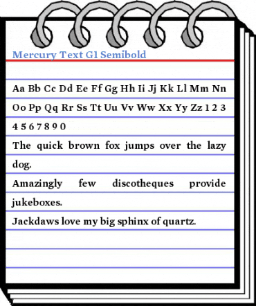 Mercury Text G1 Semibold Font