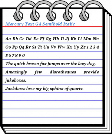 Mercury Text G4 Semibold Italic Font