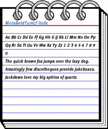 MetaBoldTurkLF Italic Font