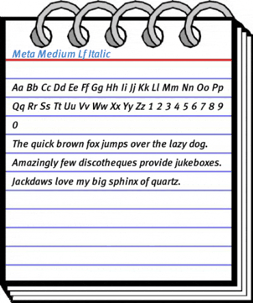 Meta Medium Lf Italic Font