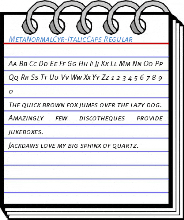MetaNormalCyr-ItalicCaps Regular Font