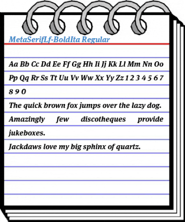 MetaSerifLf-BoldIta Regular Font