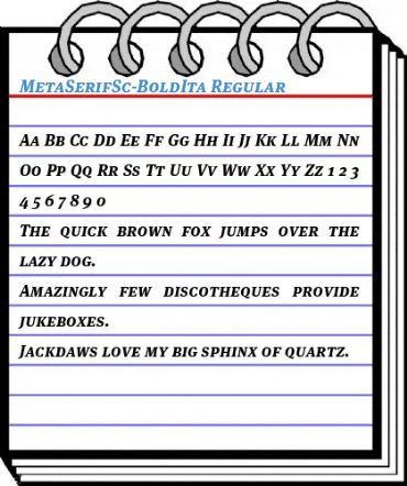 MetaSerifSc-BoldIta Regular Font