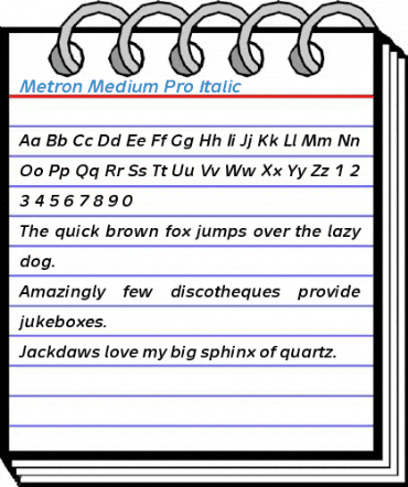 Metron Medium Pro Italic Font