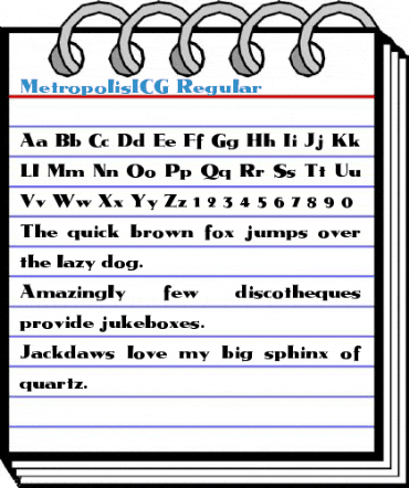 MetropolisICG Regular Font