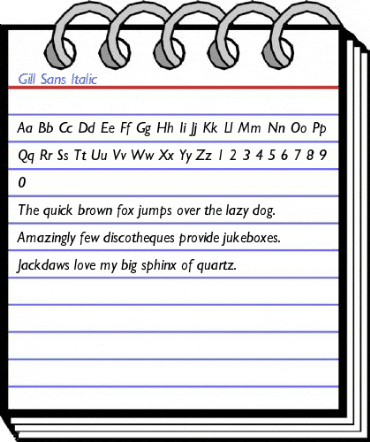 Gill Sans Italic Font