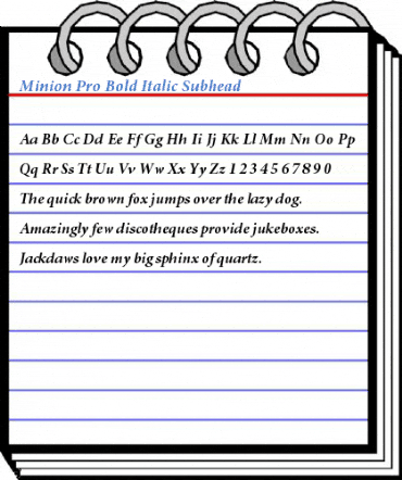 Minion Pro Bold Italic Subhead Font