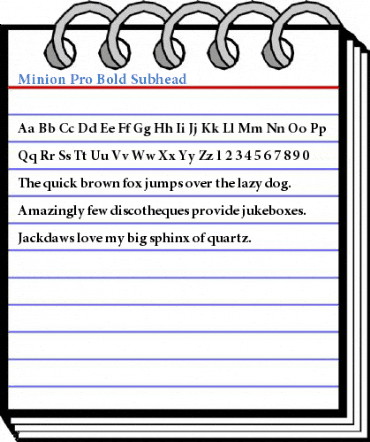 Minion Pro Bold Subhead Font