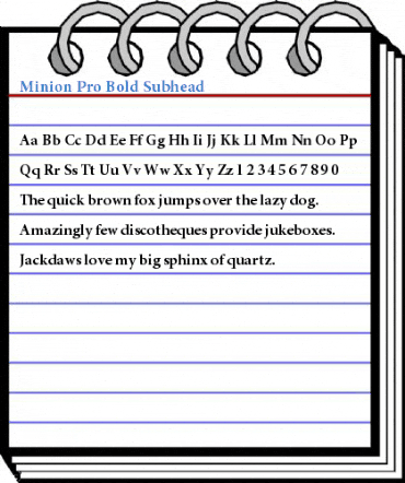Minion Pro Bold Subhead Font