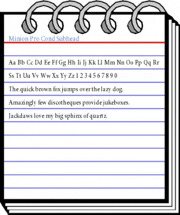 Minion Pro Cond Subhead Font