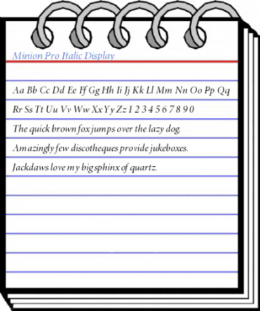 Minion Pro Italic Display Font