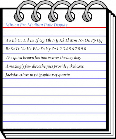 Minion Pro Medium Italic Display Font