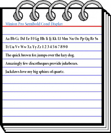 Minion Pro Semibold Cond Display Font