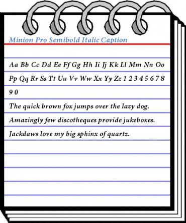 Minion Pro Semibold Italic Caption Font