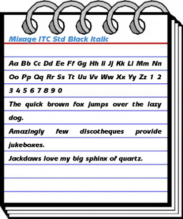 Mixage ITC Std Black Italic Font