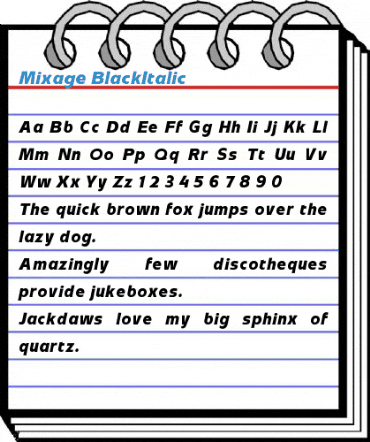 Mixage BlackItalic Font