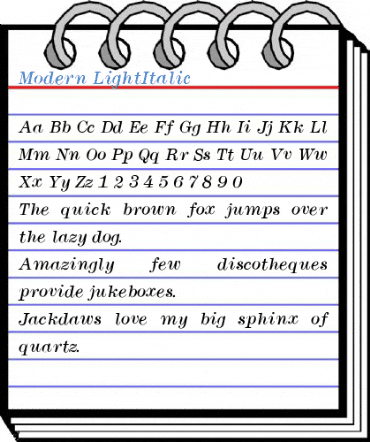 Modern LightItalic Font