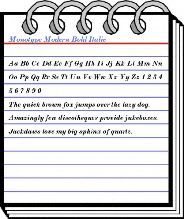 Monotype Modern Bold Italic Font