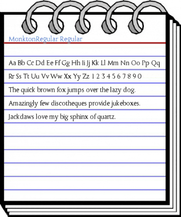 MonktonRegular Regular Font